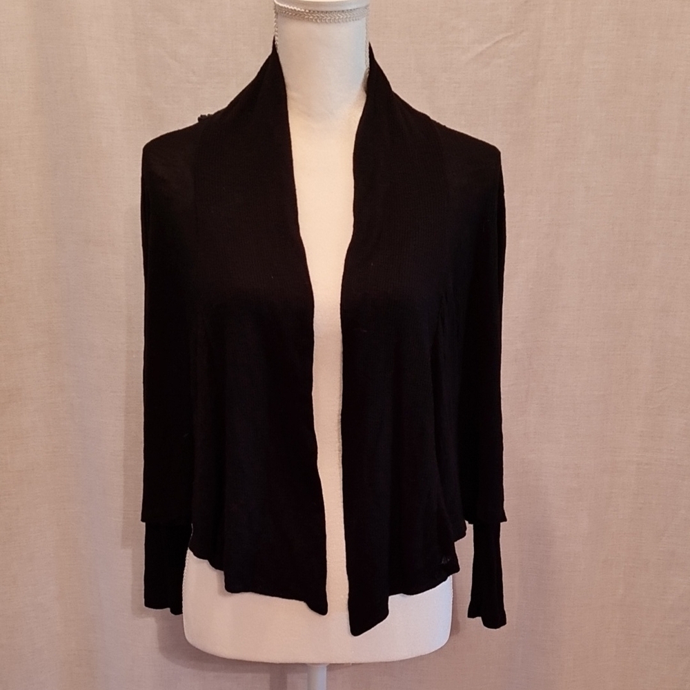 Julie's Closet Black Short Cardigan with Emblished Back, Used Condition